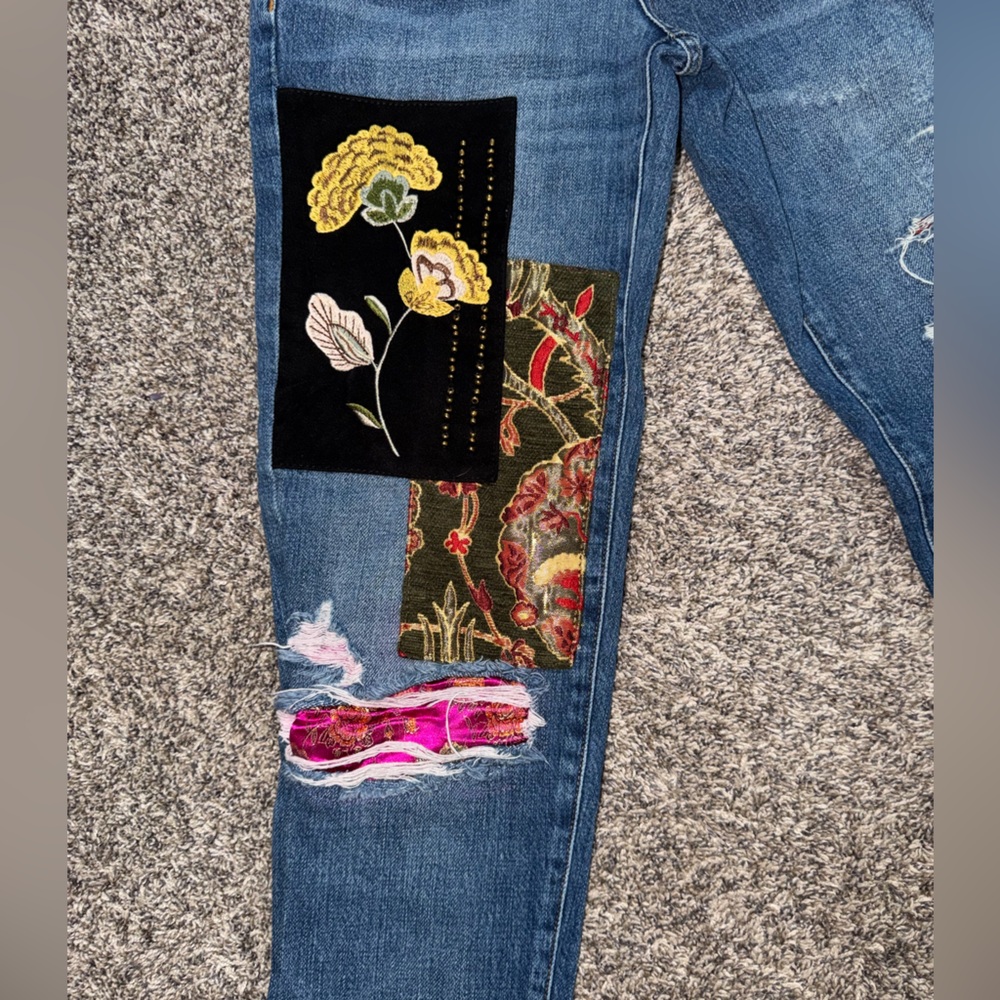 We The Free Multicolor Patchwork Boyfriend Jeans - image 5